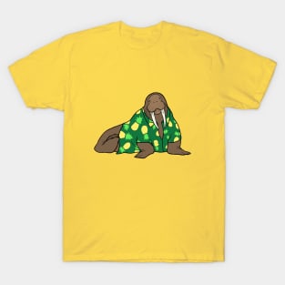 Walrus in Hawaiian shirt - green T-Shirt